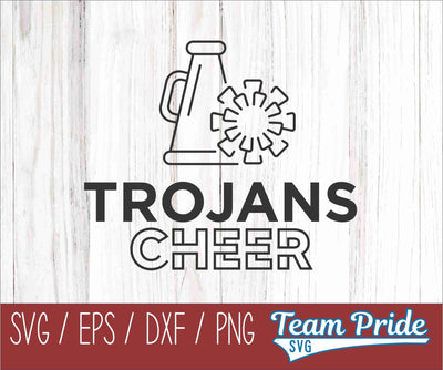 Trojans Cheer Line Art SVG Digital Download Printable - SVG, EPS, DXF, PNG SVG Team Pride SVG 
