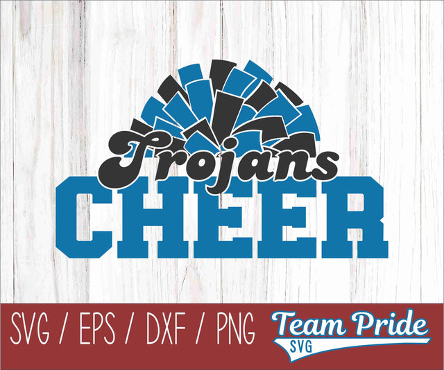 Trojans Cheer Pom Pom SVG Digital Download Printable - SVG, EPS, DXF, PNG SVG Team Pride SVG 