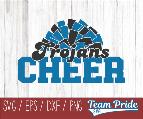 Trojans Cheer Pom Pom SVG Digital Download Printable - SVG, EPS, DXF, PNG SVG Team Pride SVG 