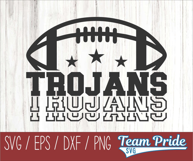 Trojans Football SVG Digital Download Printable - SVG, EPS, DXF, PNG SVG Team Pride SVG 