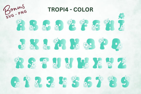 Tropi – A Fun Tropical Decorative Font with Floral Elements Font AnningArts Design 