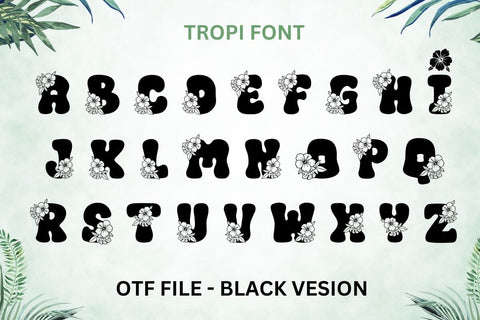 Tropi – A Fun Tropical Decorative Font with Floral Elements Font AnningArts Design 