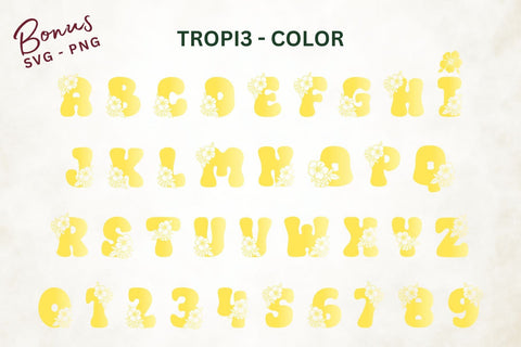 Tropi – A Fun Tropical Decorative Font with Floral Elements Font AnningArts Design 