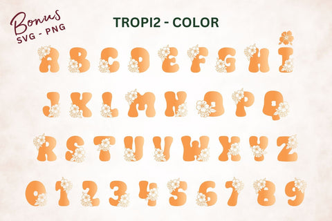 Tropi – A Fun Tropical Decorative Font with Floral Elements Font AnningArts Design 