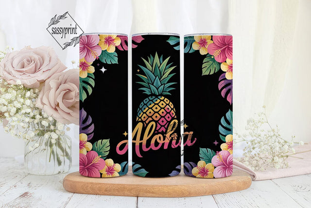 Tropical Aloha 20oz Tumbler Wrap Sublimation sassyprint 