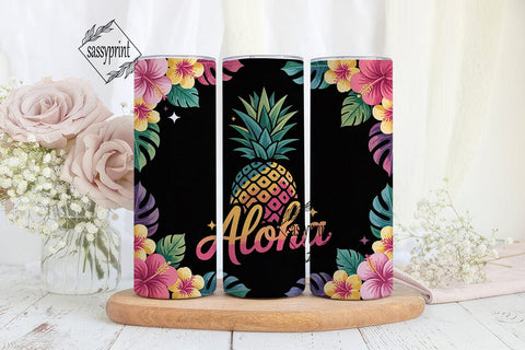 Tropical Aloha 20oz Tumbler Wrap Sublimation sassyprint 