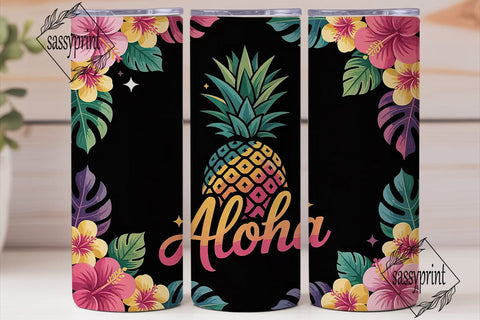 Tropical Aloha 20oz Tumbler Wrap Sublimation sassyprint 