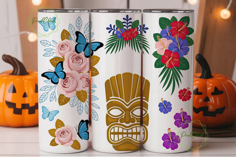 Tropical Aloha Floral 20oz Tumbler Wrap Sublimation PixelChick 