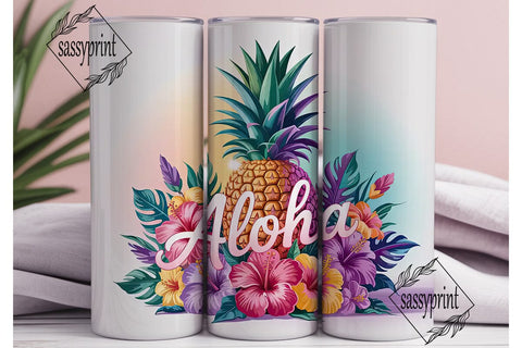 Tropical Aloha Pineapple 20oz Tumbler Sublimation sassyprint 