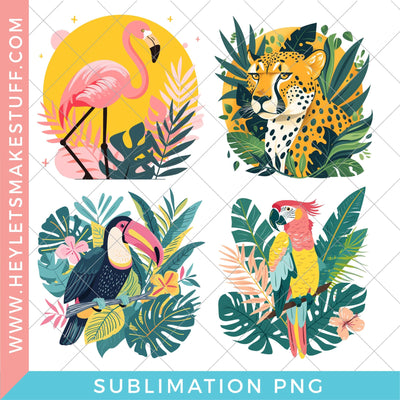Tropical Animal Bundle - Sublimation Sublimation Hey Let's Make Stuff 