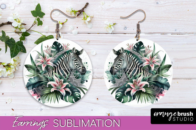 Tropical Animals Earrings PNG - Summer Earrings Sublimation Sublimation OrangeBrushStudio 