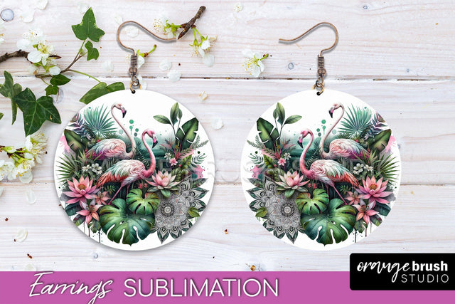 Tropical Animals Earrings PNG - Summer Earrings Sublimation Sublimation OrangeBrushStudio 