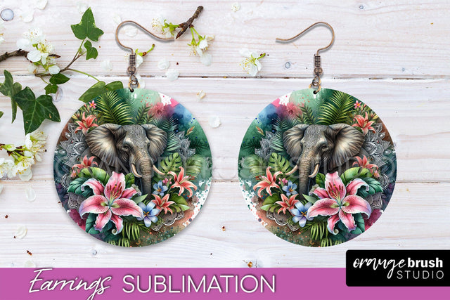 Tropical Animals Earrings PNG - Summer Earrings Sublimation Sublimation OrangeBrushStudio 