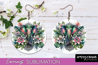 Tropical Animals Earrings PNG - Summer Earrings Sublimation Sublimation OrangeBrushStudio 