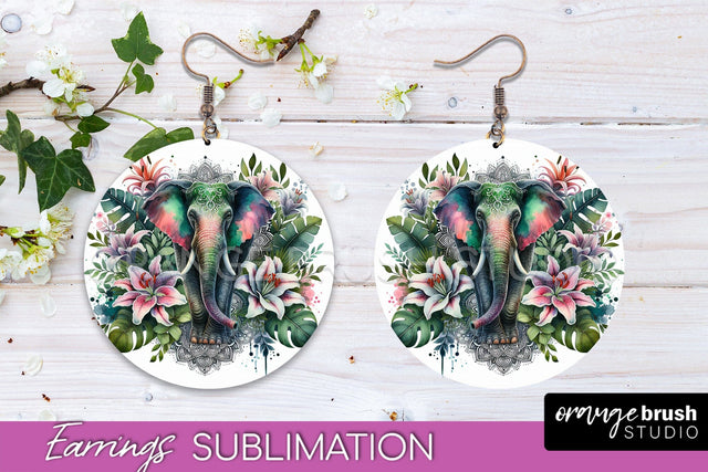 Tropical Animals Earrings PNG - Summer Earrings Sublimation Sublimation OrangeBrushStudio 