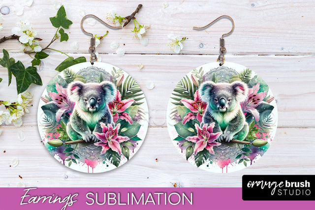 Tropical Animals Earrings PNG - Summer Earrings Sublimation Sublimation OrangeBrushStudio 