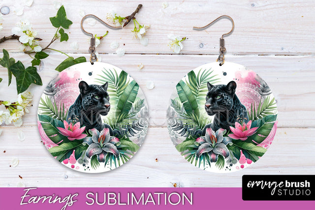 Tropical Animals Earrings PNG - Summer Earrings Sublimation Sublimation OrangeBrushStudio 