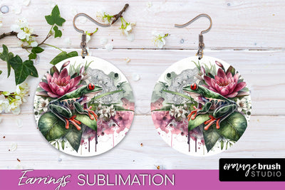 Tropical Animals Earrings PNG - Summer Earrings Sublimation Sublimation OrangeBrushStudio 