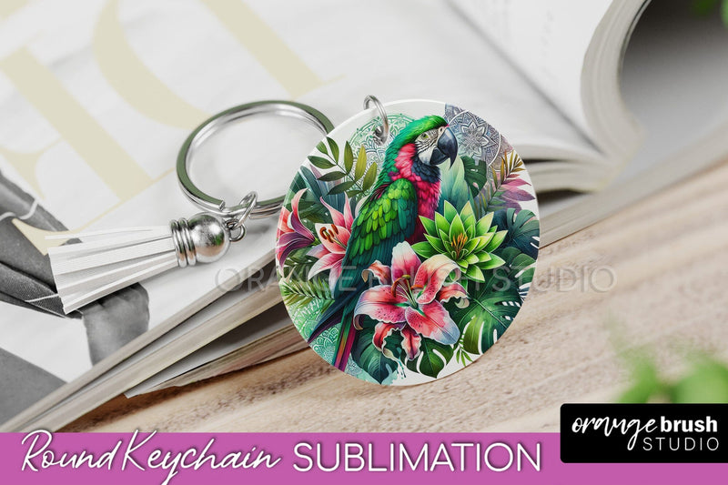 Tropical Animals Keychain - Summer Keychain Sublimation Sublimation OrangeBrushStudio 