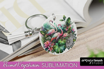 Tropical Animals Keychain - Summer Keychain Sublimation Sublimation OrangeBrushStudio 