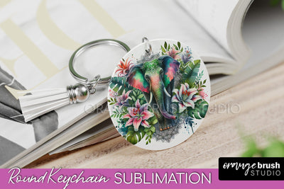 Tropical Animals Keychain - Summer Keychain Sublimation Sublimation OrangeBrushStudio 