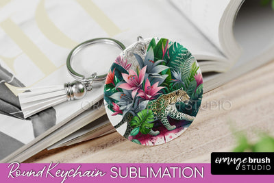 Tropical Animals Keychain - Summer Keychain Sublimation Sublimation OrangeBrushStudio 