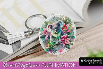 Tropical Animals Keychain - Summer Keychain Sublimation Sublimation OrangeBrushStudio 