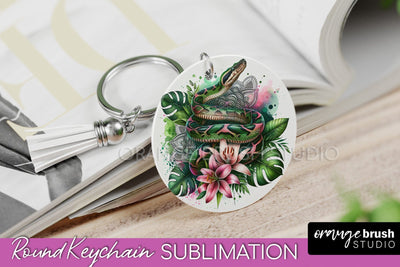 Tropical Animals Keychain - Summer Keychain Sublimation Sublimation OrangeBrushStudio 