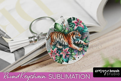 Tropical Animals Keychain - Summer Keychain Sublimation Sublimation OrangeBrushStudio 
