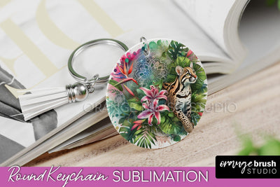 Tropical Animals Keychain - Summer Keychain Sublimation Sublimation OrangeBrushStudio 