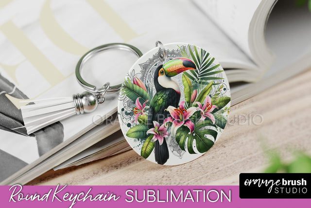 Tropical Animals Keychain - Summer Keychain Sublimation Sublimation OrangeBrushStudio 