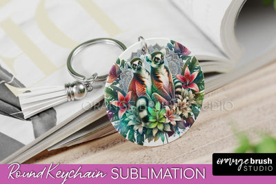 Tropical Animals Keychain - Summer Keychain Sublimation Sublimation OrangeBrushStudio 