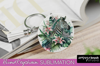 Tropical Animals Keychain - Summer Keychain Sublimation Sublimation OrangeBrushStudio 
