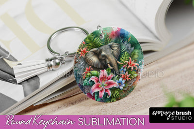 Tropical Animals Keychain - Summer Keychain Sublimation Sublimation OrangeBrushStudio 