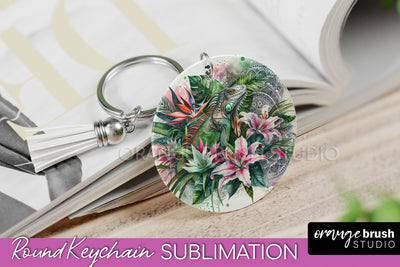 Tropical Animals Keychain - Summer Keychain Sublimation Sublimation OrangeBrushStudio 
