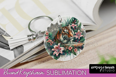 Tropical Animals Keychain - Summer Keychain Sublimation Sublimation OrangeBrushStudio 