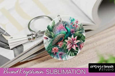 Tropical Animals Keychain - Summer Keychain Sublimation Sublimation OrangeBrushStudio 