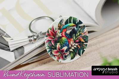 Tropical Animals Keychain - Summer Keychain Sublimation Sublimation OrangeBrushStudio 