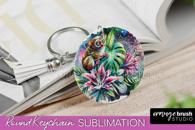 Tropical Animals Keychain - Summer Keychain Sublimation Sublimation OrangeBrushStudio 