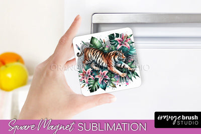 Tropical Animals Magnet Sublimation - Summer Magnet Design Sublimation OrangeBrushStudio 