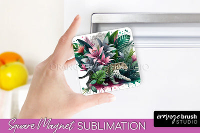 Tropical Animals Magnet Sublimation - Summer Magnet Design Sublimation OrangeBrushStudio 