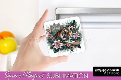 Tropical Animals Magnet Sublimation - Summer Magnet Design Sublimation OrangeBrushStudio 