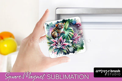 Tropical Animals Magnet Sublimation - Summer Magnet Design Sublimation OrangeBrushStudio 
