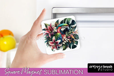 Tropical Animals Magnet Sublimation - Summer Magnet Design Sublimation OrangeBrushStudio 
