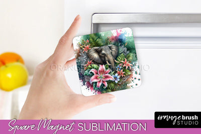 Tropical Animals Magnet Sublimation - Summer Magnet Design Sublimation OrangeBrushStudio 