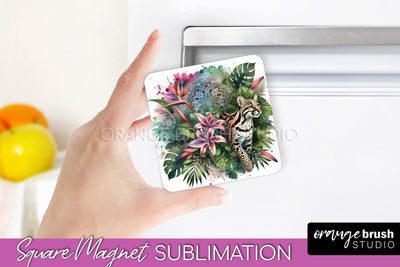 Tropical Animals Magnet Sublimation - Summer Magnet Design Sublimation OrangeBrushStudio 