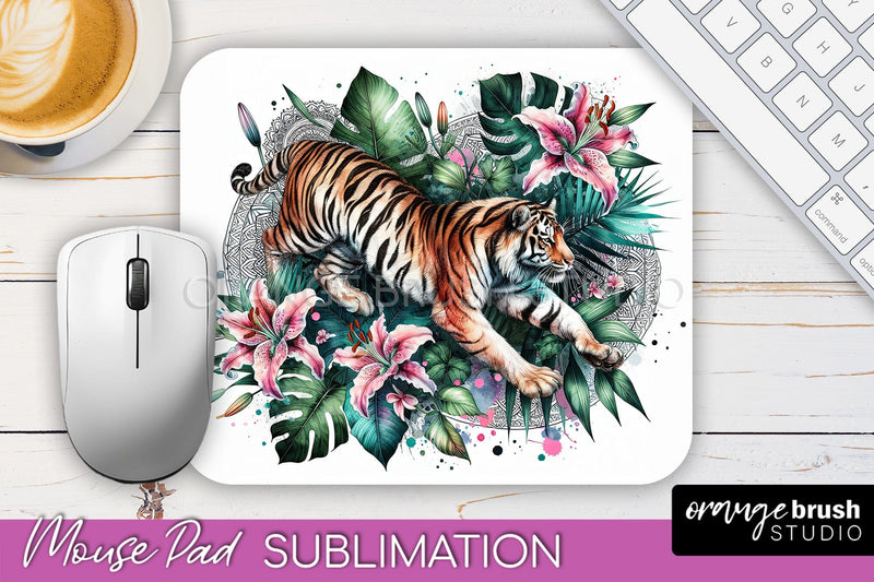 Tropical Animals Mouse Pad - Summer Sublimation Mouse Pad Sublimation OrangeBrushStudio 