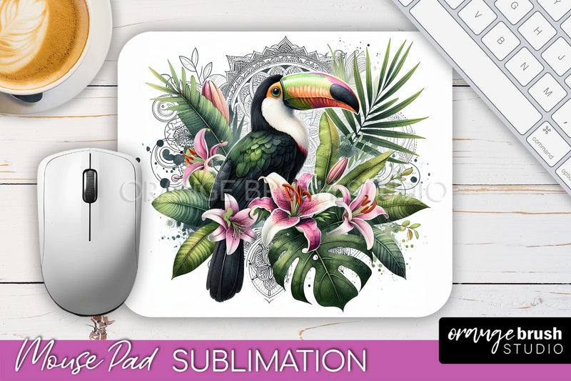 Tropical Animals Mouse Pad - Summer Sublimation Mouse Pad Sublimation OrangeBrushStudio 