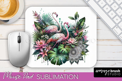 Tropical Animals Mouse Pad - Summer Sublimation Mouse Pad Sublimation OrangeBrushStudio 