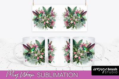 Tropical Animals Mug Wrap - Summer Mug Sublimation Design Sublimation OrangeBrushStudio 